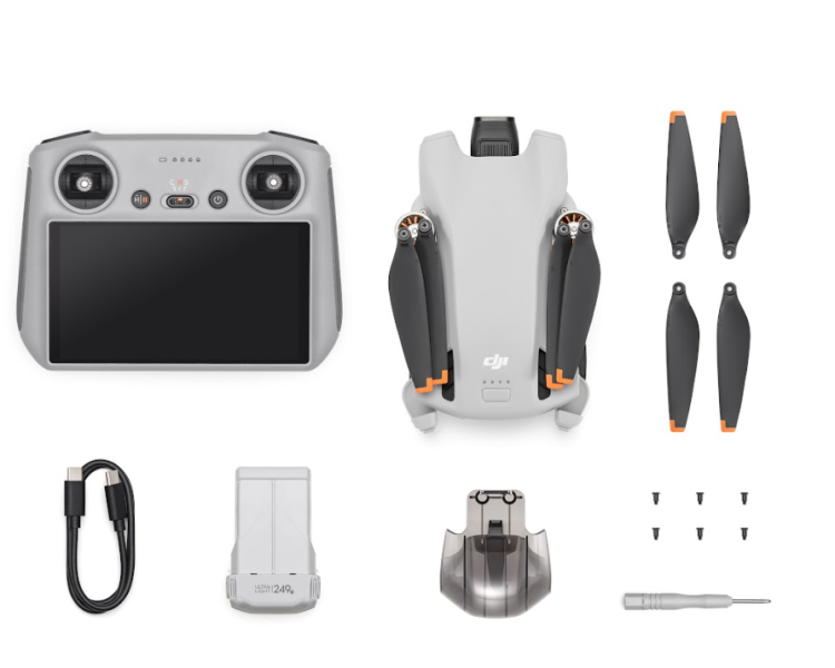 Dron DJI Mini 3 z kontrolerem RC zawartość zestawu