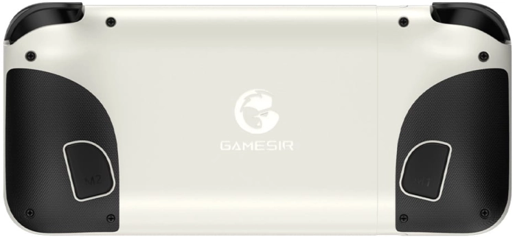 Kontroler mobilny GameSir X2 Pro USB-C biały – tył obudowy z logo GameSir i gumowymi gripami