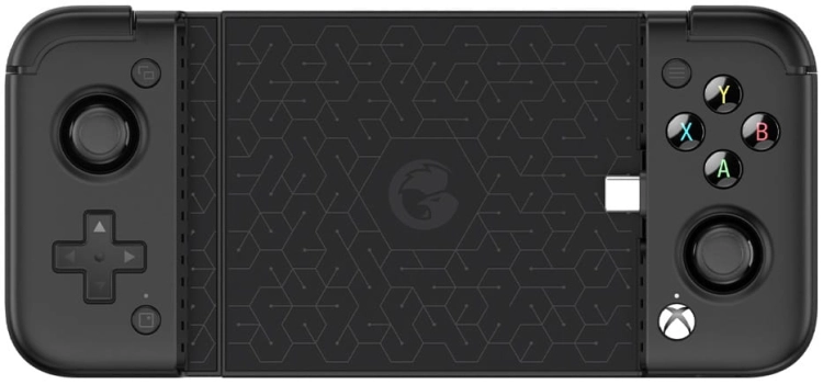 Kontroler mobilny GameSir X2 Pro czarny bez telefonu, rozsunięty, widok z przodu