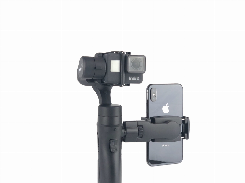 Obrotowy uchwyt na telefon Hohem PH1 z zamontowanym telefonem.jpg