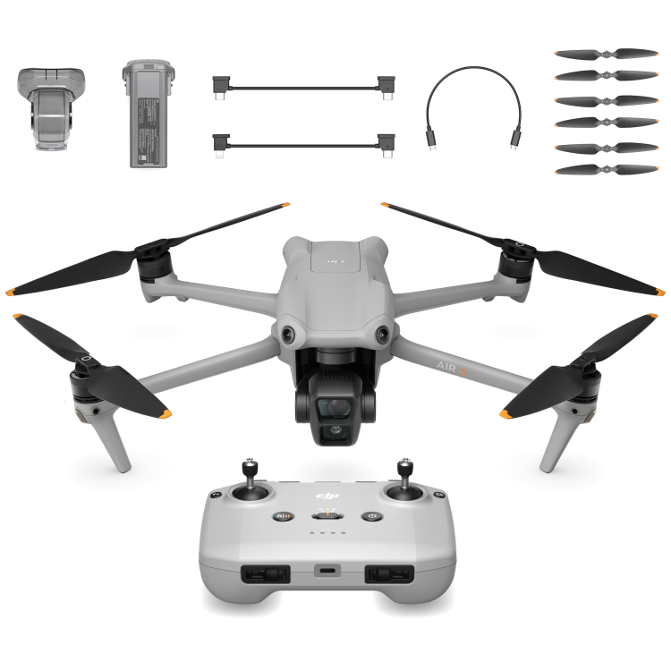 DJI Air 3 (RC-N2) - zaawansowany dron z dwoma kamerami, możliwością nagrywania w 4K HDR i inteligentnymi funkcjami.