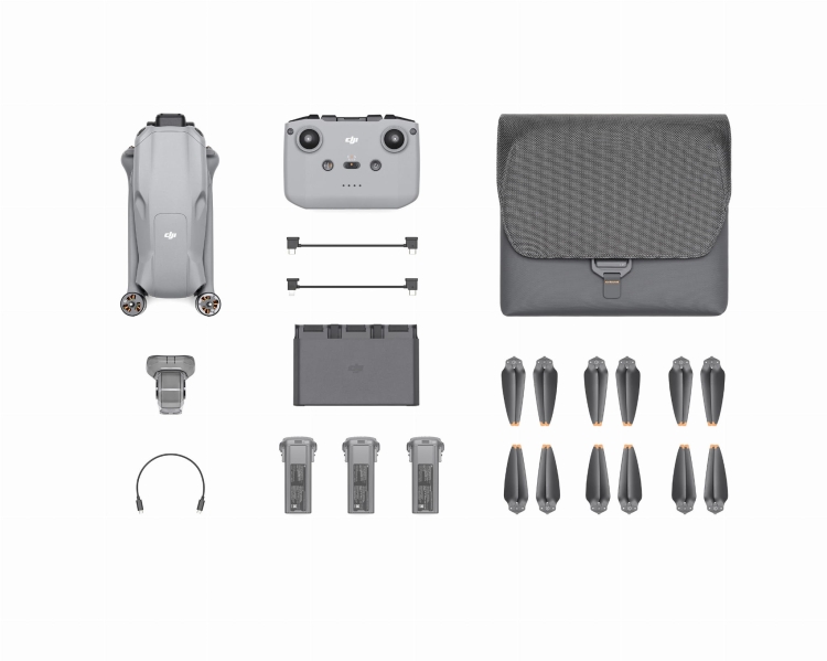 DJI Air 3 (RC-N2) + Fly More Combo - zaawansowany dron z dwoma kamerami, możliwością nagrywania w 4K HDR i inteligentnymi funkcjami.