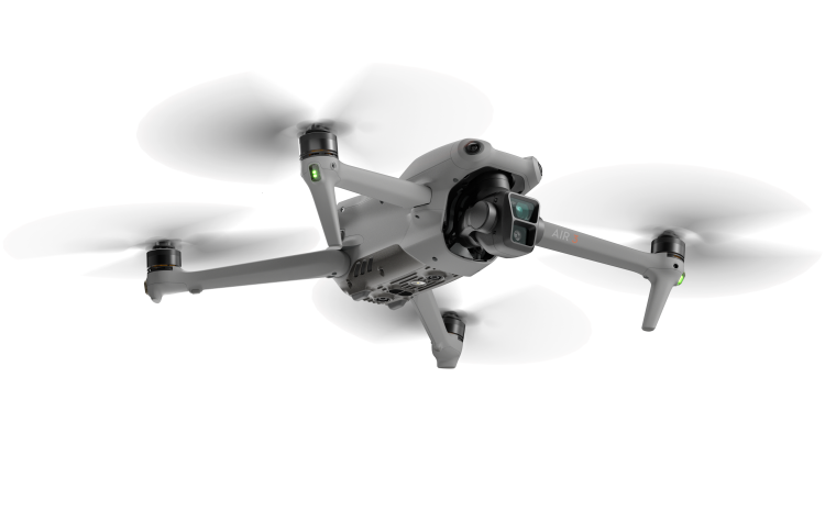 DJI Air 3 (RC-N2) + Fly More Combo - zaawansowany dron z dwoma kamerami, możliwością nagrywania w 4K HDR i inteligentnymi funkcjami.