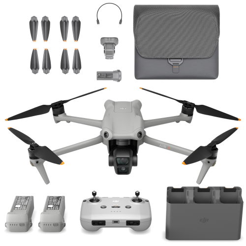 DJI Air 3 (RC-N2) + Fly More Combo - zaawansowany dron z dwoma kamerami, możliwością nagrywania w 4K HDR i inteligentnymi funkcjami.
