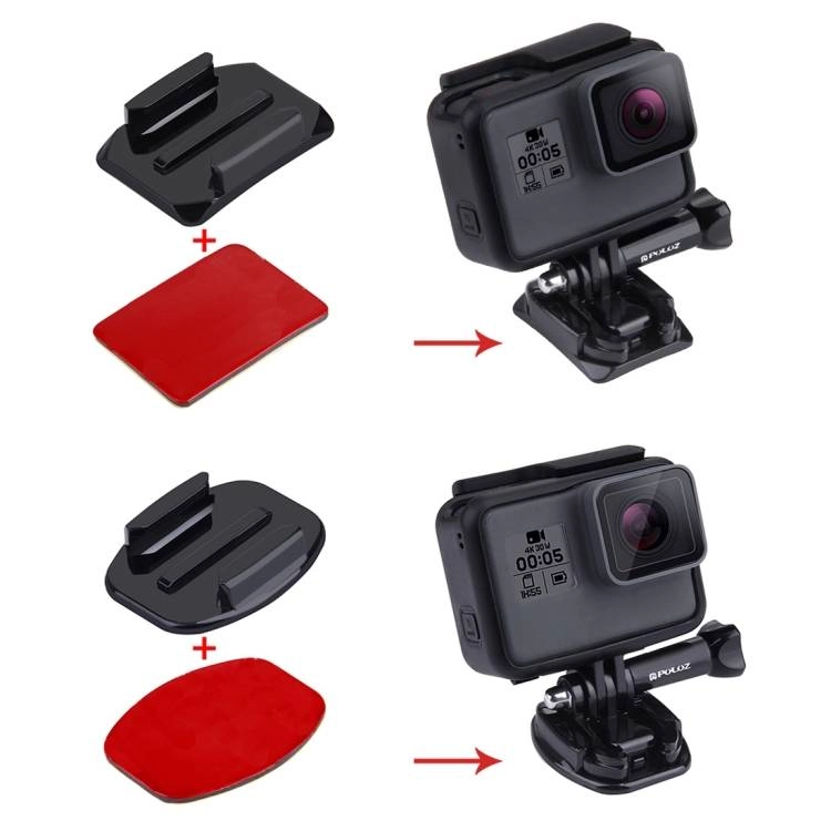 Zestaw naklejek i mocowań Puluz do kamer sportowych Osmo Action / GoPro