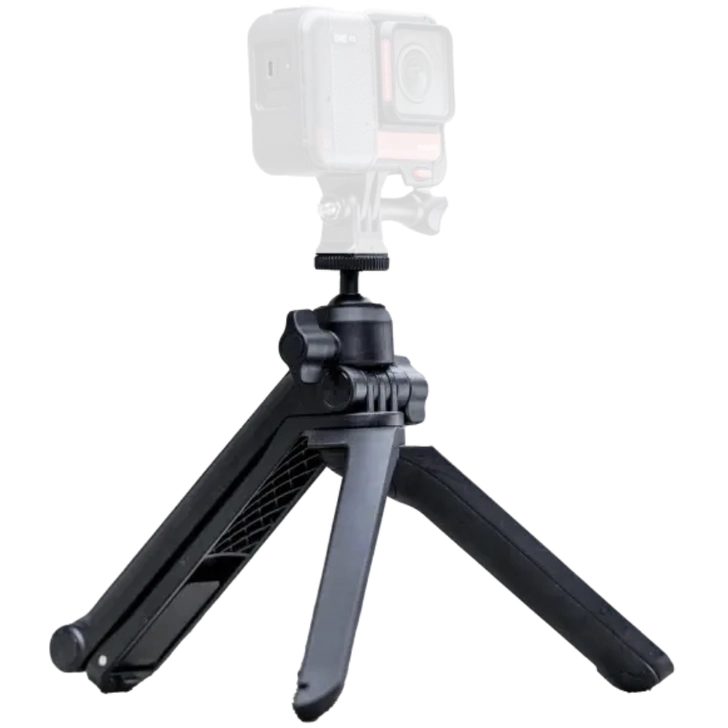 Statyw z selfie stickiem Insta360 do kamer sportowych z kamerą na złożonym statywie