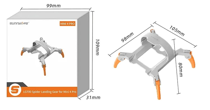 Podwyższenie podwozia Sunnylife do DJI Mini 4 Pro (pomarańczowy)