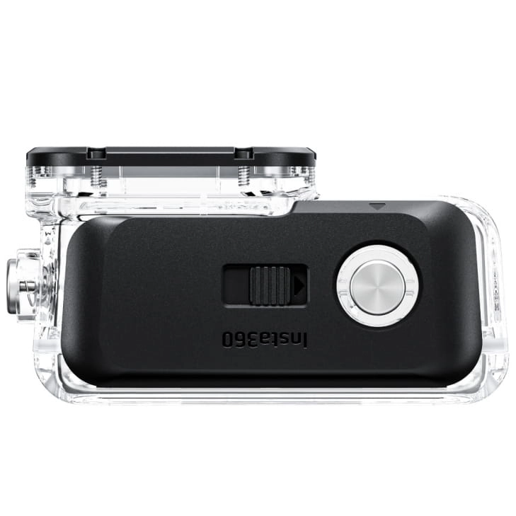 Obudowa wodoodporna Insta360 Ace Pro Dive Case – tylna klapa z zatrzaskiem i logo Insta360