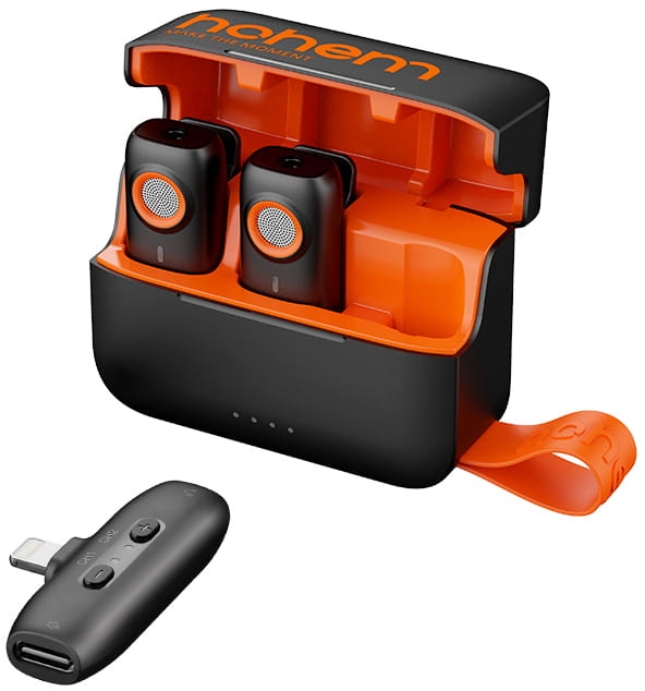 Mikrofon bezprzewodowy Hohem Lavalier MIC-01 (2 TX + 1 RX) czarny ze złączem Lightning