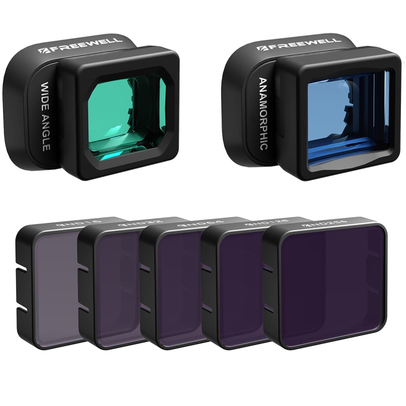Zestaw 7 filtrów FREEWELL do DJI Mini 4 Pro - szerokokątny, anamorficzny, 5x ND