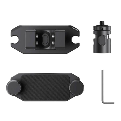 Magnetyczny uchwyt Insta360 do selfie sticka – elementy zestawu: podstawa, uchwyt, adapter i klucz
