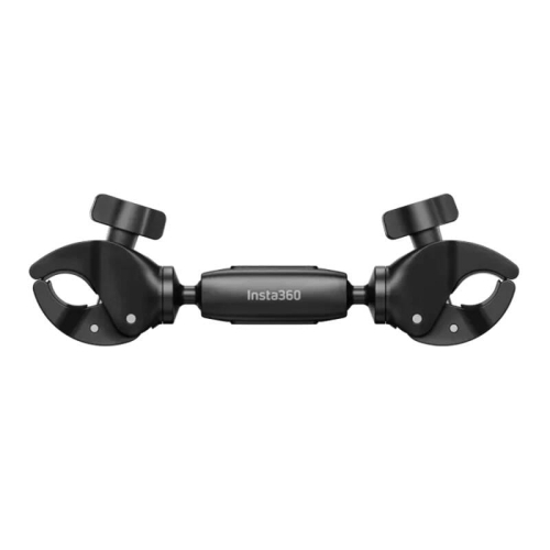 Motocyklowy uchwyt pomocniczy Insta360 do selfie sticka – dwa zaciski z pokrętłami, widok z góry