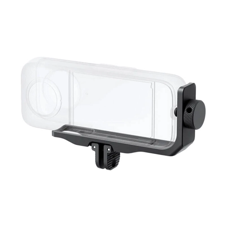 Uchwyt do montażu poziomego Insta360 X3 z kamerą, widok z tyłu na ekran