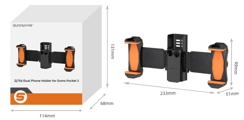Uchwyt na dwa telefony Sunnylife do kamery DJI Osmo Pocket 3
