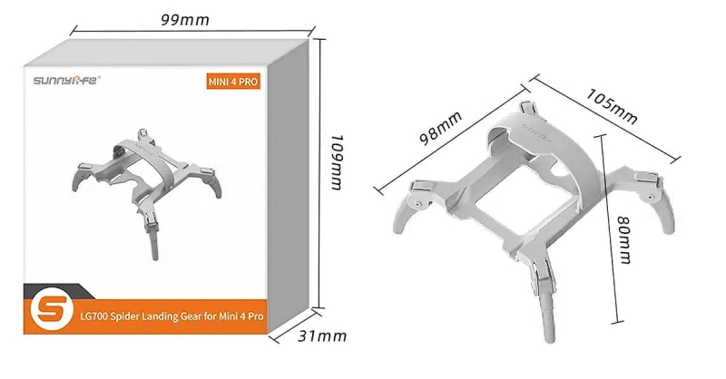Podwyższenie podwozia Sunnylife do DJI Mini 4 Pro (szare)
