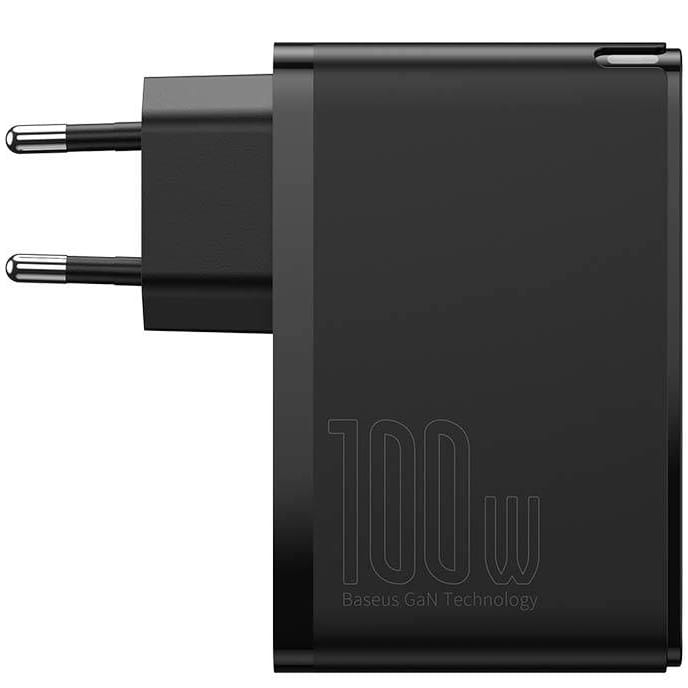 Ładowarka sieciowa Baseus GaN2 Pro, 2x USB + 2x USB-C, 100W, EU (czarna)