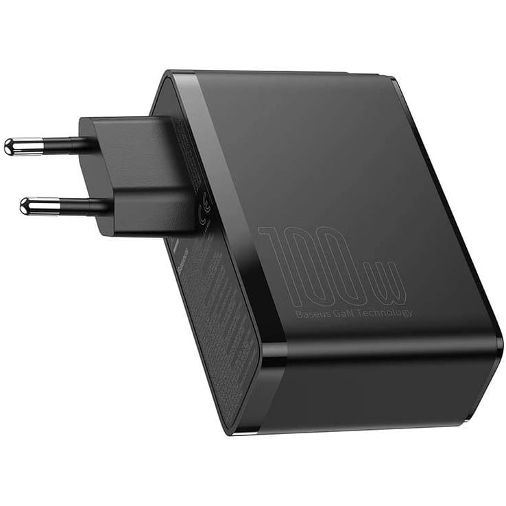 Ładowarka sieciowa Baseus GaN2 Pro, 2x USB + 2x USB-C, 100W, EU (czarna)