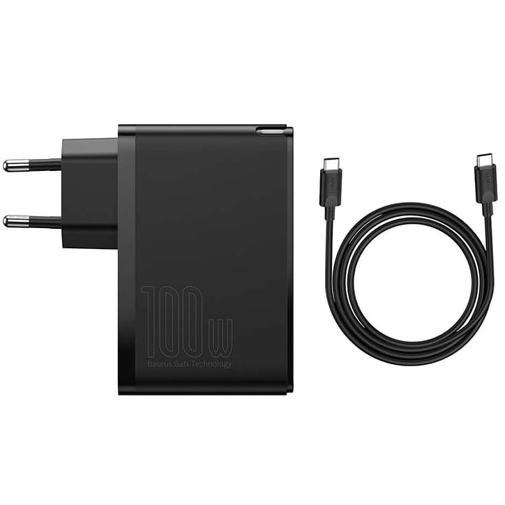 Ładowarka sieciowa Baseus GaN2 Pro, 2x USB + 2x USB-C, 100W, EU (czarna)