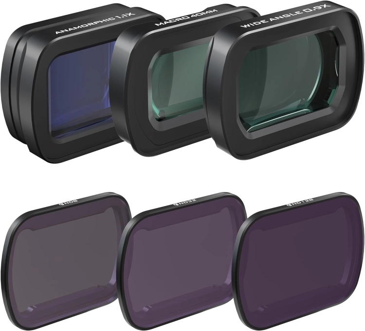 Zestaw 6 filtrów Freewell CLWND do DJI Osmo Pocket 3 – sześć filtrów w dwóch rzędach