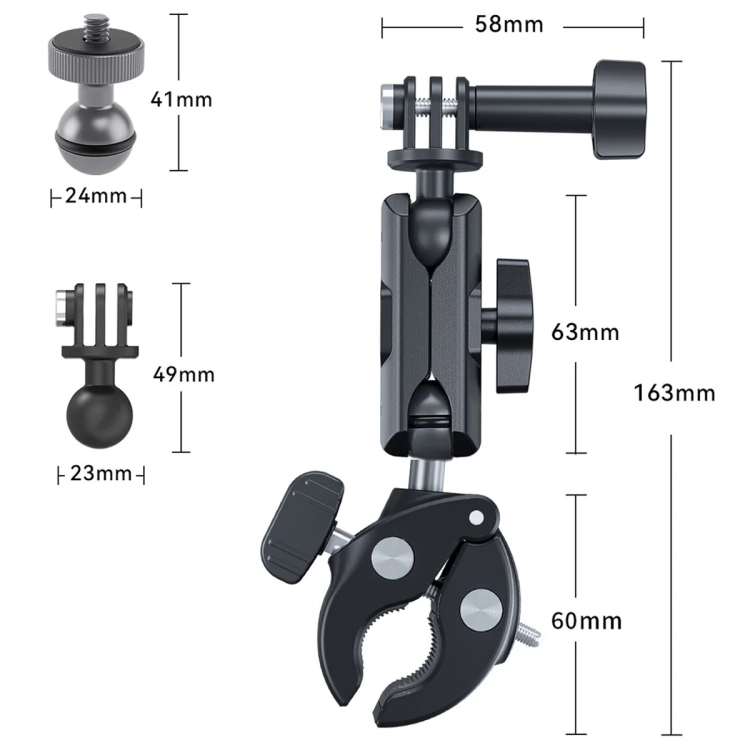 Uchwyt rowerowy, mocowanie 360° TELESIN na kierownicę do kamer sportowych (plastikowy)