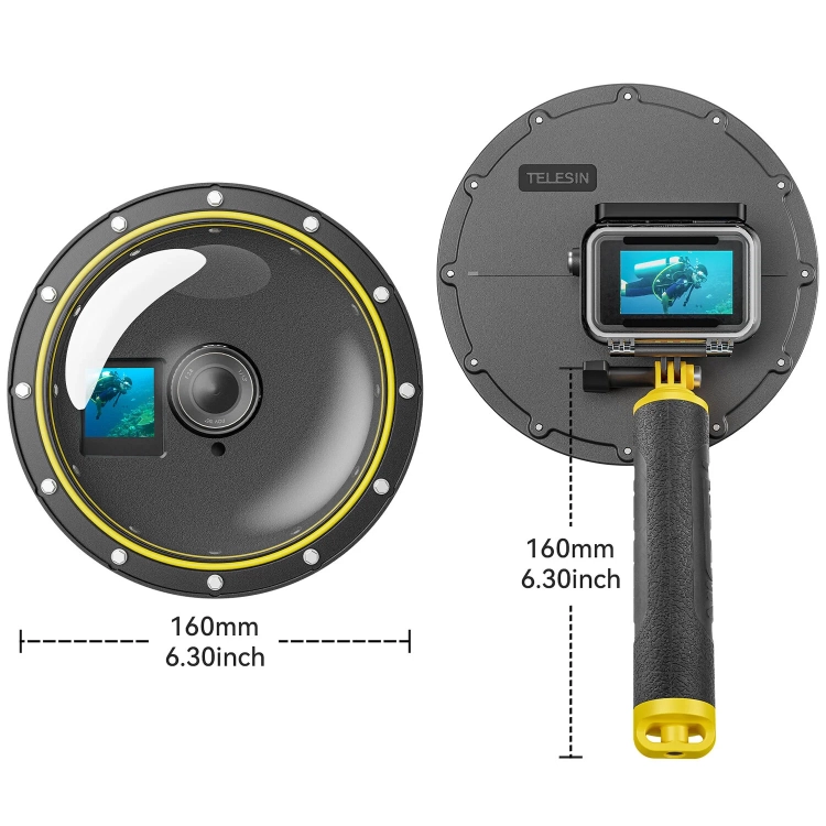 Obudowa podwodna Telesin Dome Port dla DJI Osmo Action 3/4