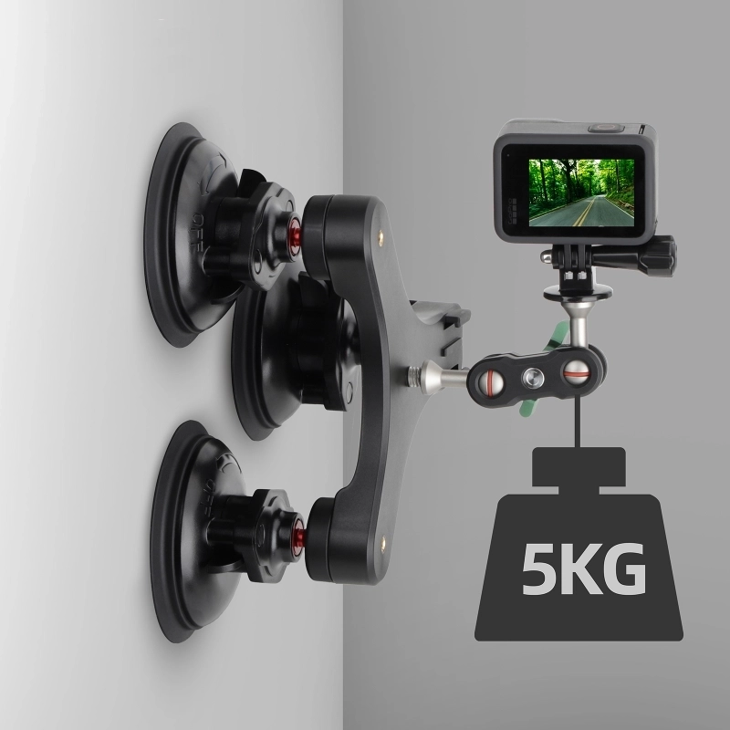 Uchwyt samochodowy Sunnylife z potrójną przyssawką do kamer, telefonów - udźwig do 5 kg