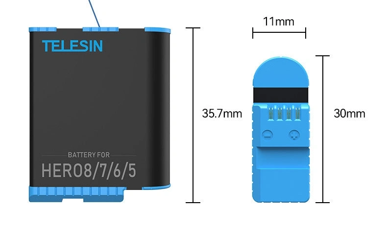 Ładowarka trójkanałowa TELESIN + 2 akumulatory do GoPro Hero 8 / 7 / 6 / 5