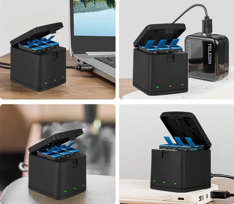 Ładowarka trójkanałowa TELESIN + 2 akumulatory do GoPro Hero 8 / 7 / 6 / 5