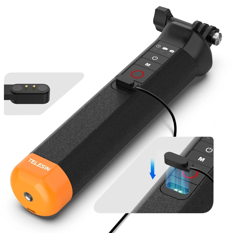 Uchwyt wypornościowy z wbudowanym pilotem Telesin do kamer GoPro