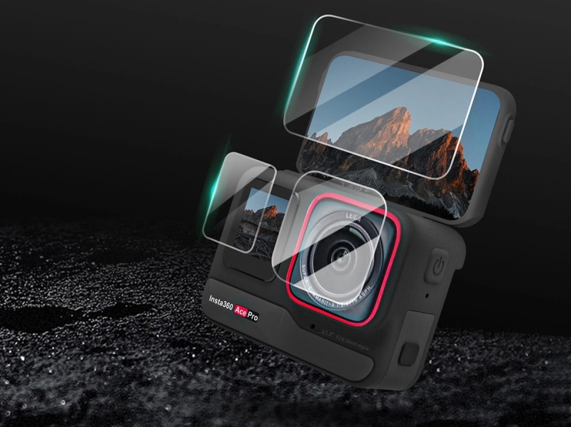 2x szkło hartowane Sunnylife na ekrany i obiektyw do Insta360 Ace Pro