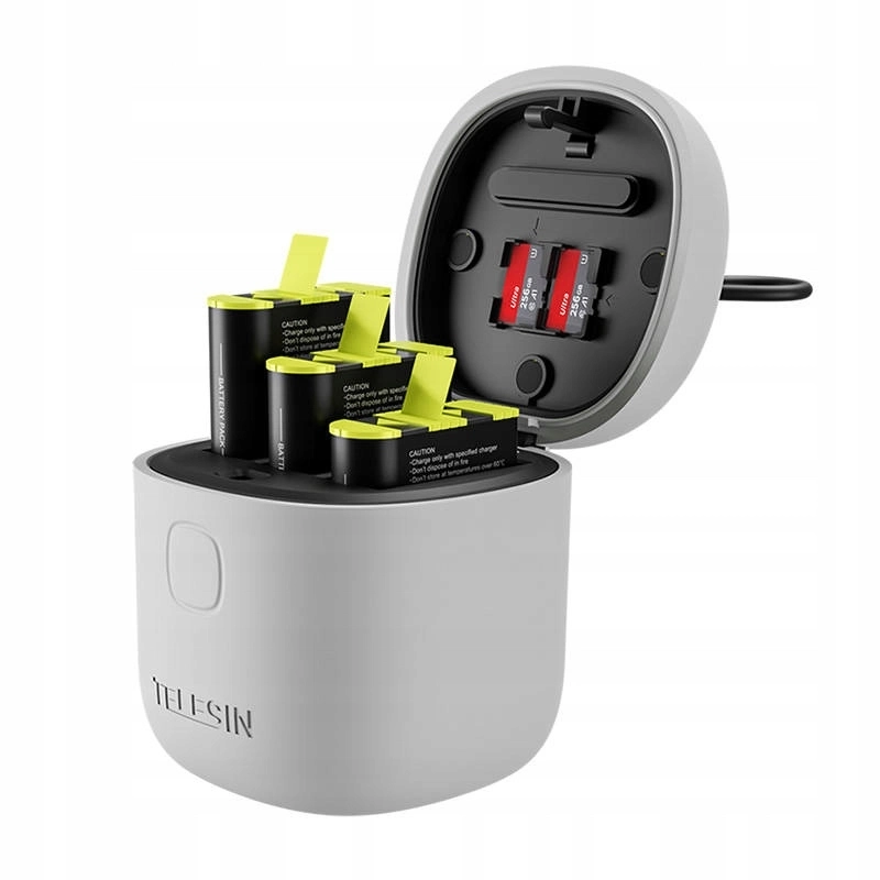 Ładowarka-3-akumulatory-Telesin-do-GoPro-Hero-9-10-11-GP-BTR-906-GY-B