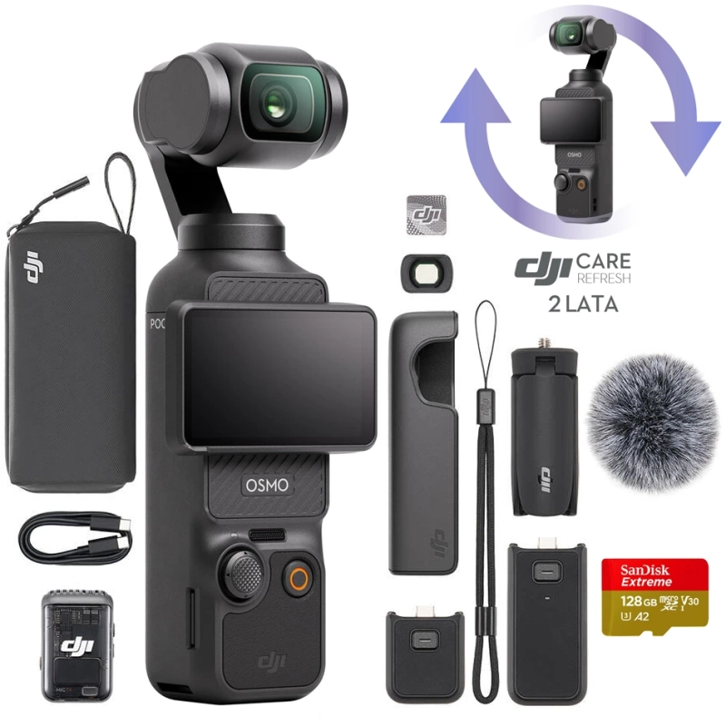 Kamera DJI Osmo Pocket 3 Creator Combo + Care 2 lata + Karta 128GB