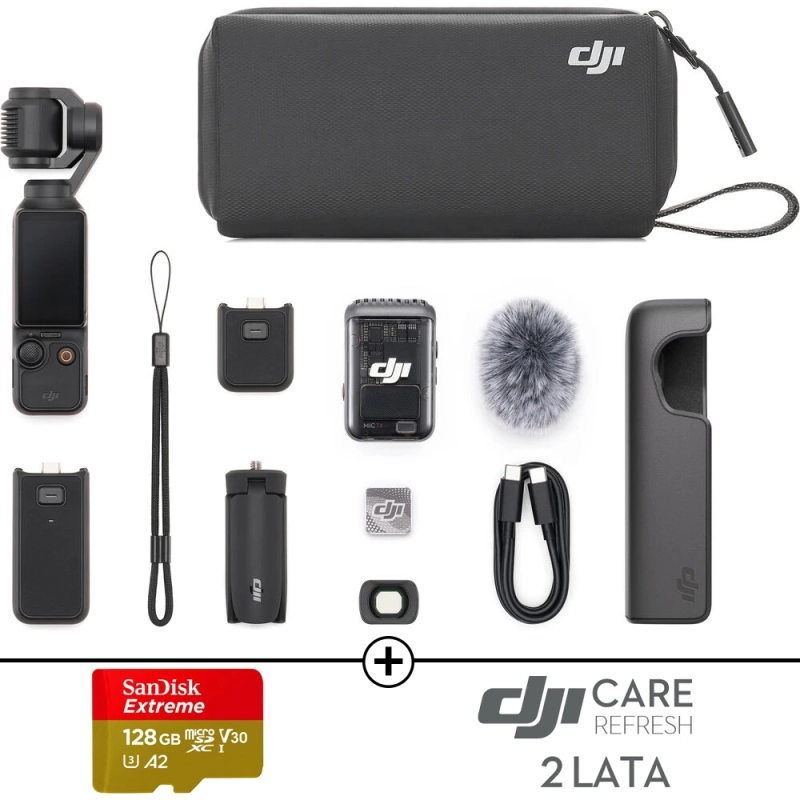 Kamera DJI Osmo Pocket 3 Creator Combo + Care 2 lata + Karta 128GB