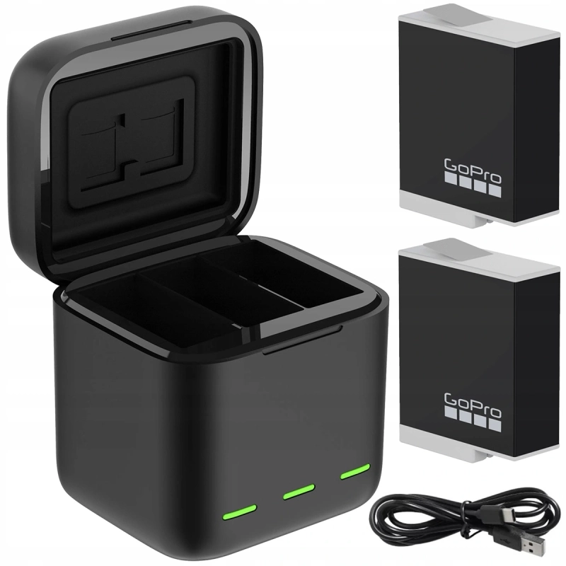 Ładowarka Telesin + 2x Oryginalna Bateria Enduro do GoPro Hero 12/11/10/9