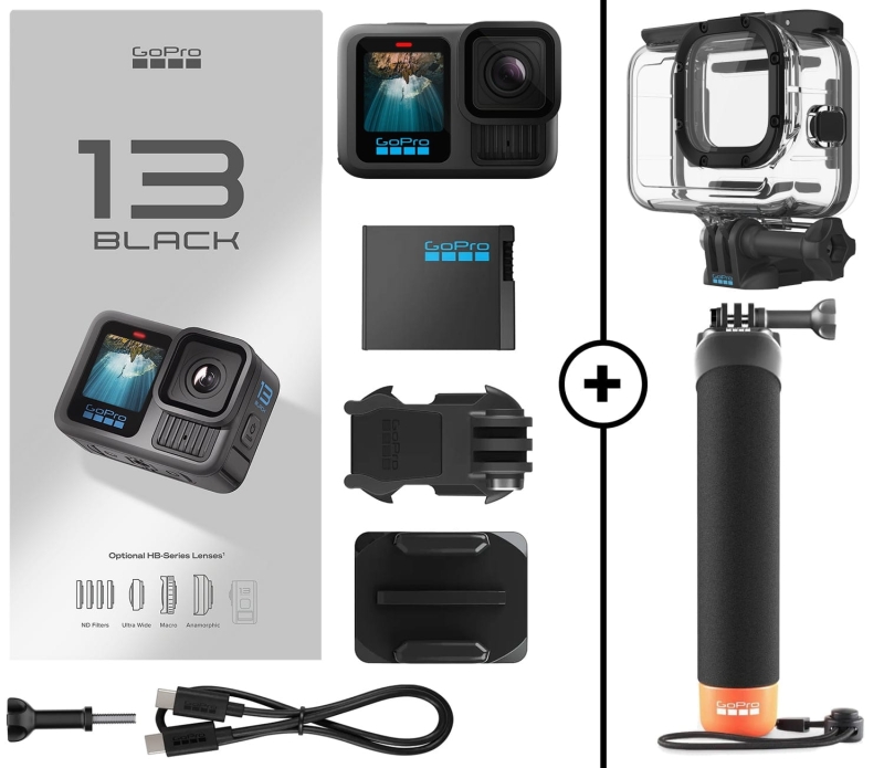 Kamera GoPro HERO 13 Black + Obudowa wodoodporna + Uchwyt wypornościowy