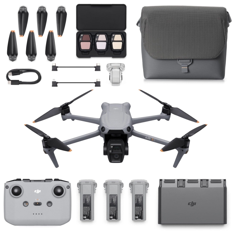 Dron DJI Air 3S Fly More Combo z kontrolerem DJI RC-N3 zestaw FMC