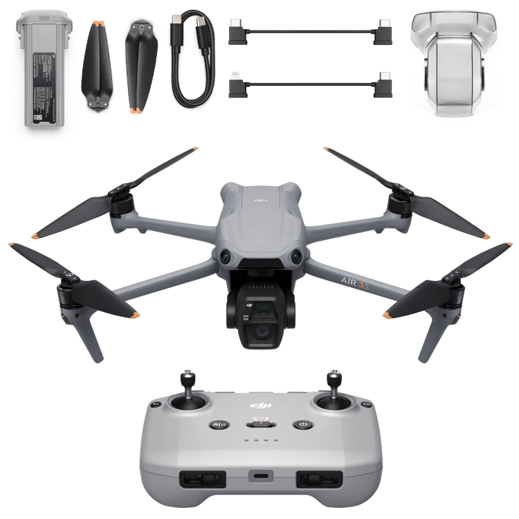 Dron DJI Air 3S (DJI RC-N3) z dwiema kamerami czujnikiem LiDAR i czasem lotu do 45min