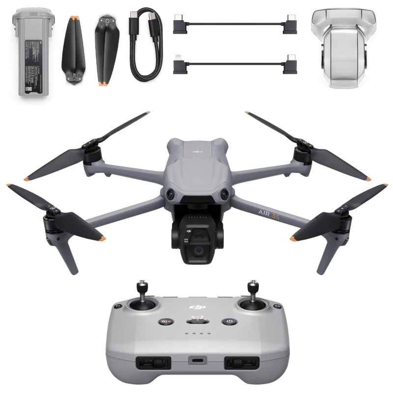 Dron DJI Air 3S (DJI RC-N3) z dwiema kamerami czujnikiem LiDAR i czasem lotu do 45min