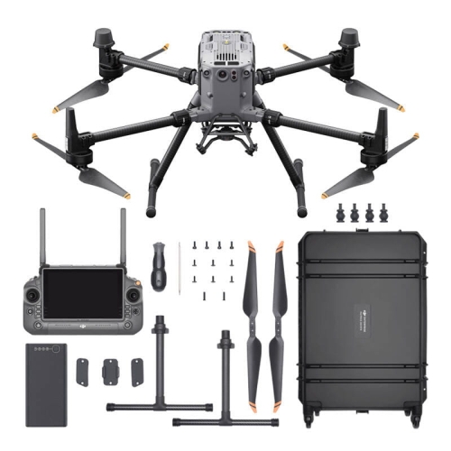 Dron DJI Matrice 350 RTK z aparaturą RC Plus, akumulatorami TB65, śmigłami i walizką