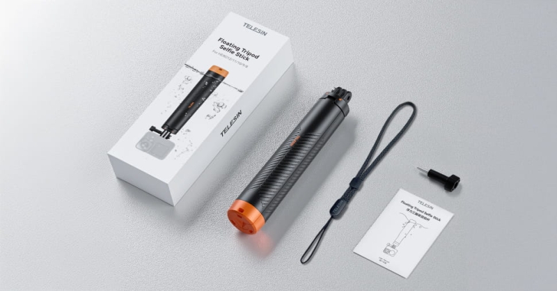 Wodoodporny tripod, selfie-stick Telesin do kamer sportowych - co w zestawie
