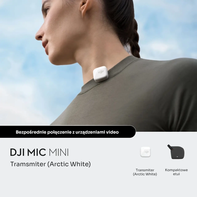Nadajnik mikrofonowy DJI Mic Mini Transmitte Arctic White - flystore.pl