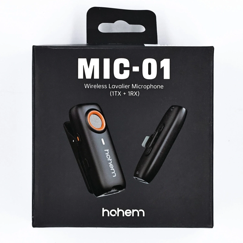 Mikrofon bezprzewodowy Hohem Lavalier MIC-01 (1 TX + 1 RX) czarny ze złączem USB Typ-C