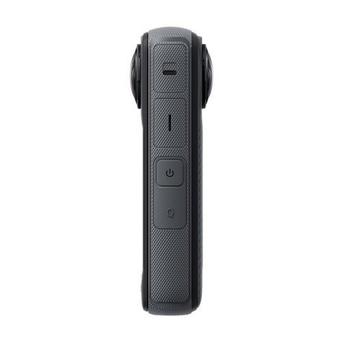 Zestaw Insta360 X4 Action Bundle – kamera X4, bok z przyciskami, widok z profilu
