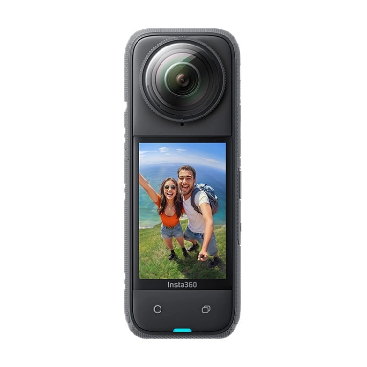 Zestaw Insta360 X4 Action Bundle – kamera X4, przód z ekranem dotykowym, widok z przodu