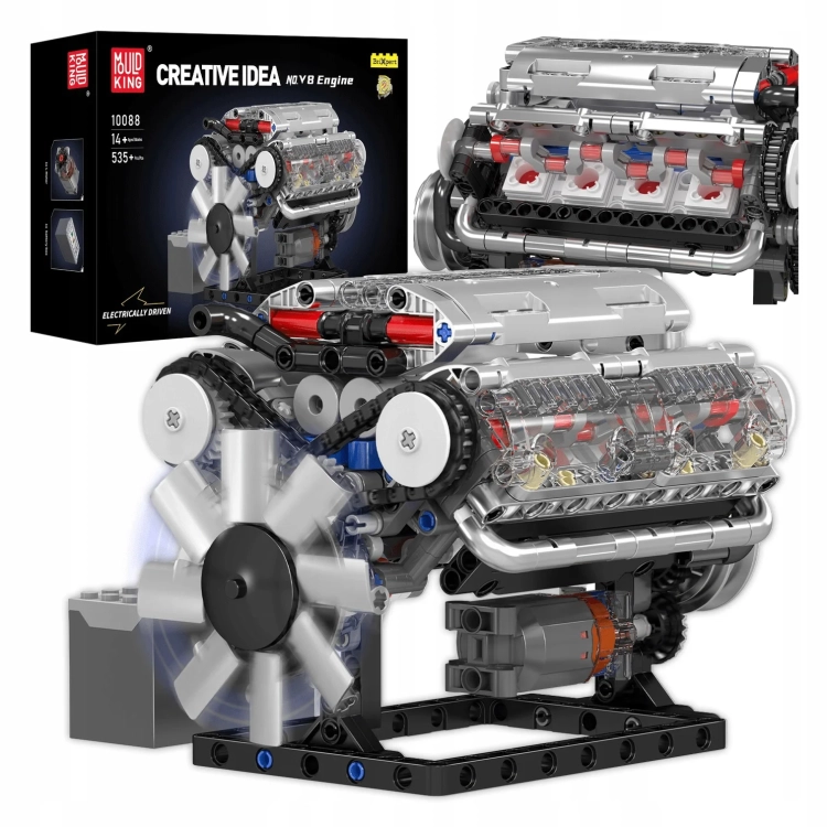 Zestaw klocków Mould King 10088 - silnik V8 wolnossący