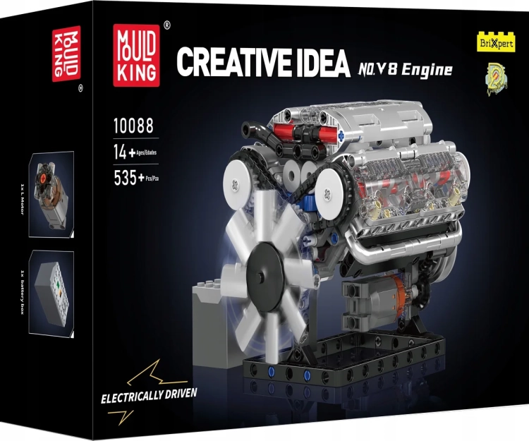 Zestaw klocków Mould King 10088 - silnik V8 wolnossący
