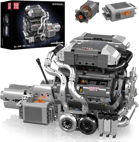 Klocki Mould King 10201 silnik W16 ze skrzynią biegów