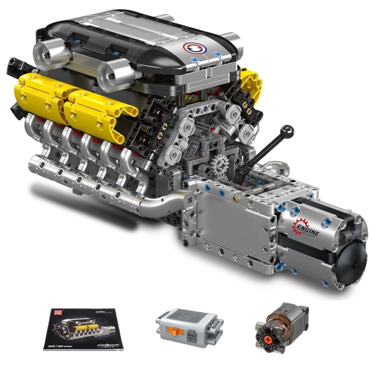 Klocki Mould King 10202 - silnik V12 z Lamborghini z przekładnią skrzyni biegów