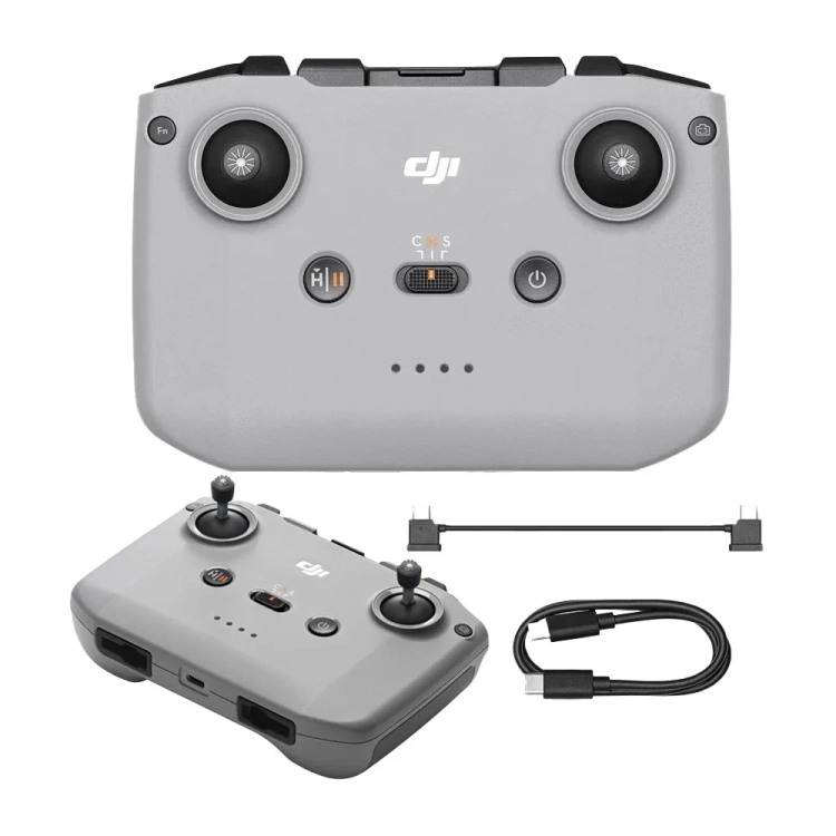Kontroler DJI RC-N3 od przodu i z kablem do telefonu