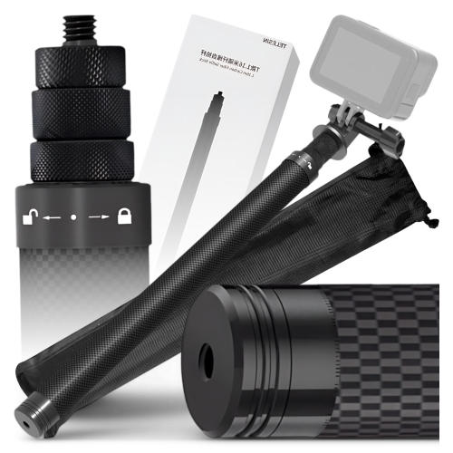 Karbonowy wysięgnik teleskopowy, selfie stick 1.16m Telesin do kamer sportowych.PNG